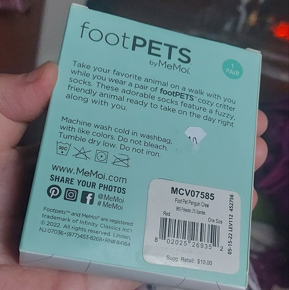 NWT  Foot Pet Penguin Crew Socks - Picture 5 of 8